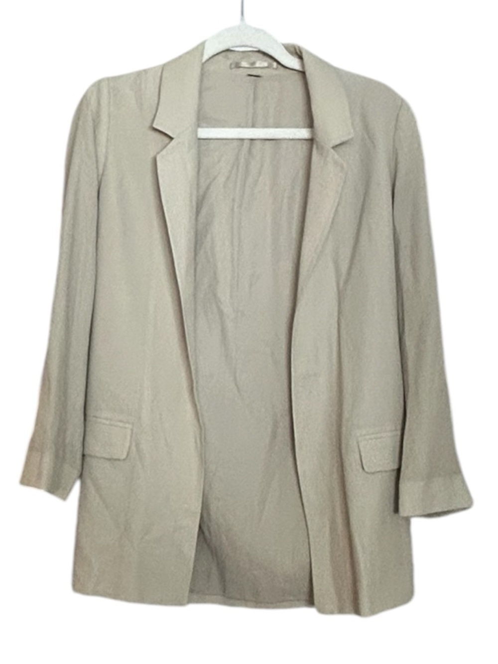 AllSaints Beige Open-Front Blazer Jacket